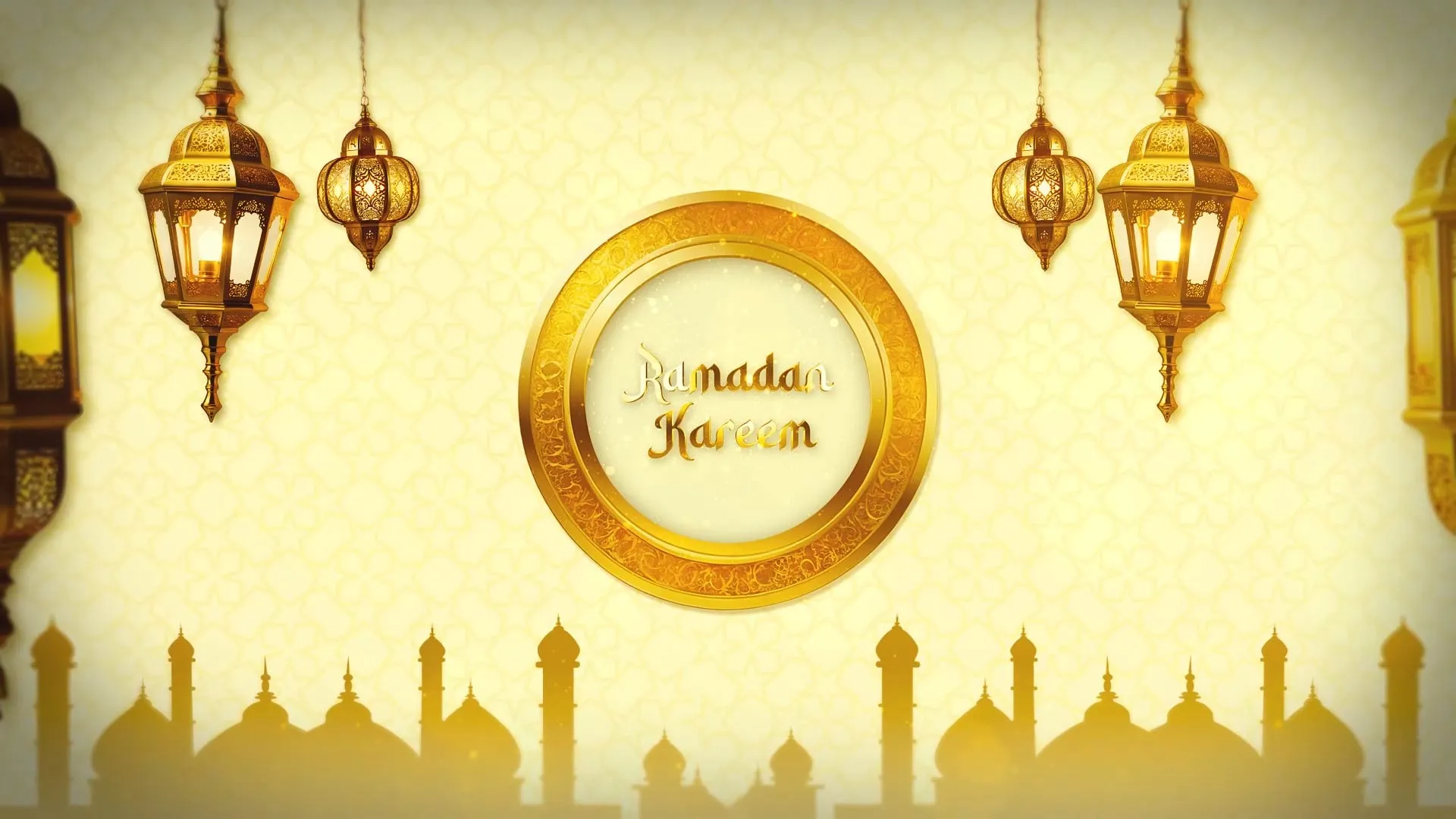 Golden Lanterns Eid Logo Reveal Animation